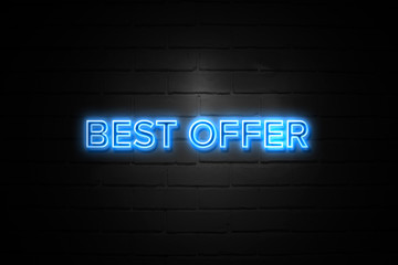 Best Offer neon Sign on brickwall