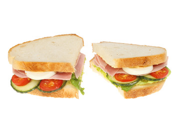 Ham salad sandwich isolated