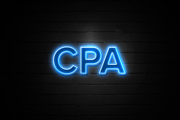 Cpa neon Sign on brickwall