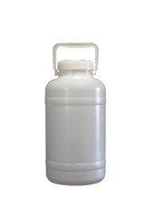 Plastic bin for food on a white background