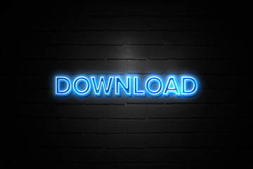 Download neon Sign on brickwall