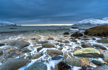 Coast of the Norwegian Sea.Tromso .