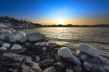 Coast of the Norwegian Sea.Tromso .