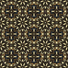 Vector Abstract Seamless Pattern. Vintage Geometric East Ornament Pattern. Ethnic decorative elements for print and cloth, fabrics and canvas texture or any other kind of design. Boho Style.