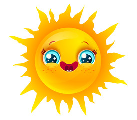 Vector sun emoji.