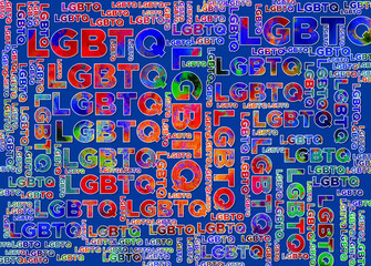 LGBTQ word colorful background