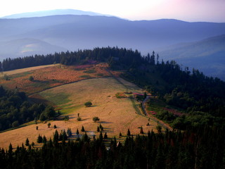 Mountain glade from the distance