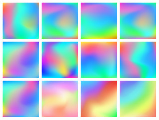 Set of abstract blurred colorful gradient backgrounds