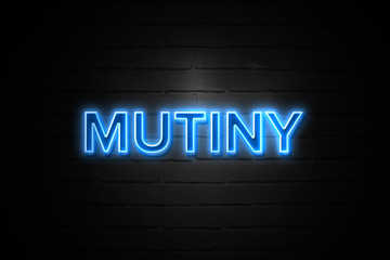 Obraz premium Neonowy znak buntu na murze
