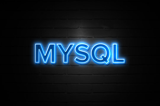 Mysql neon Sign on brickwall
