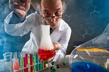 scientist chemist carefully performed experiment
