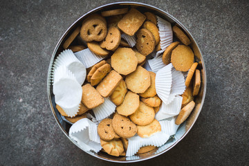 Cookies in bin