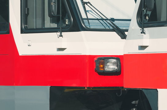 Red Tram Closeup