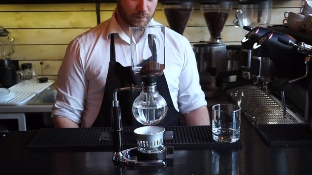 30 seconds timelapse Syphon alternative coffee brew style making