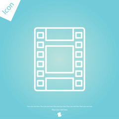 Film reel line icon vector