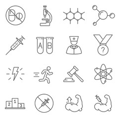 Simple Set of science Related Vector Line Icons. Contains such Icons as robot, molecule, scientific experimentation, atom, chemistry and more.