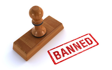 rubber stamp banned