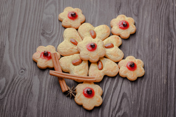 homemade cookies in the shape of heart,biscuits homemade festive,St. Valentine's Day,Valentine's Day,The 14th of February,March 8,International Women's Day on March 8,homemade baking,biscuits with alm