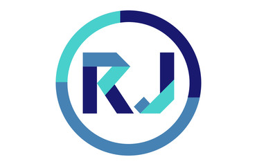 RJ Global Circle Ribbon letter Logo