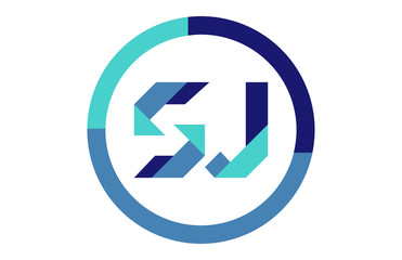 SJ Global Circle Ribbon letter Logo