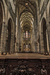 The gorgeus nave of the Sain Vitus Cathedral, Prague