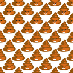 Poo emoji pattern. Poop fun humor seamless background.