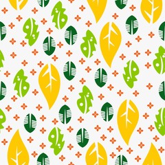leaf pattern seamless vector illustration