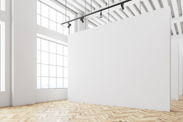 Blank wall gallery interior