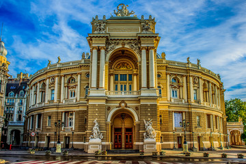 opera house facade in Odessa Ukraine - obrazy, fototapety, plakaty