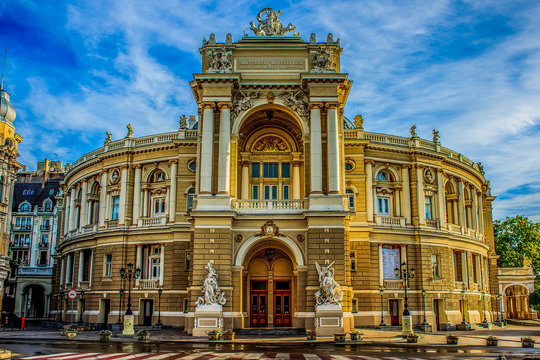 opera house facade in Odessa Ukraine