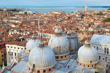 Fototapeta premium View of the city of Venice including St Marks Basilica