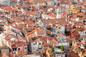 Fototapeta na wymiar Aerial view of the old medieval city of Venice in Italy