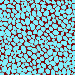 Naadloos patroon met turquoise steenachtige ronde vormen op een bruine achtergrond - Eps10-vectorafbeeldingen en -illustraties