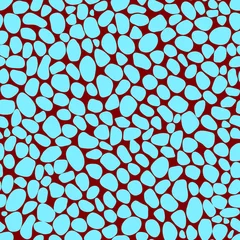 Rolgordijnen Turquoise Naadloos patroon met turquoise steenachtige ronde vormen op een bruine achtergrond - Eps10-vectorafbeeldingen en -illustraties