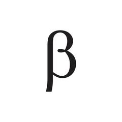 letter betha greek symbol logo vector