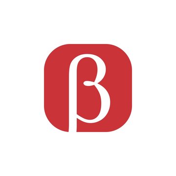 letter betha greek symbol logo vector