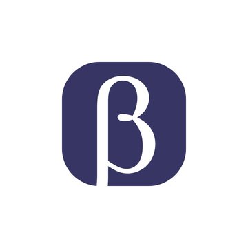 letter betha greek symbol logo vector