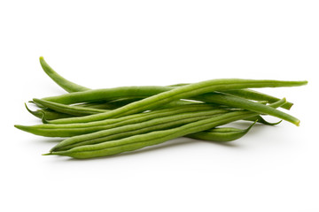 Green beans isolated on a white background.
