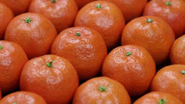 Fresh orange, tangerine fruit, mandarin pattern, high vitamin C good for health, rotates, close up