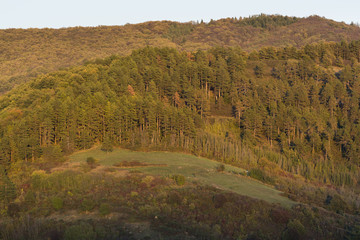 Autumn sunset hill