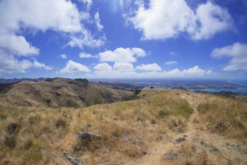 Beautiful scenery from Christchurch Gondola Station at the top of Port Hills, Christchurch, Canterbury, New Zealand.