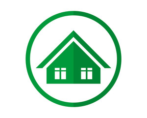 circle green house housing home residence residential residency real estate image vector icon 1