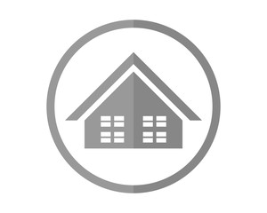 circle gray house housing home residence residential residency real estate image vector icon 1