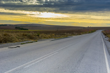 Traffic sign on the road in Spain