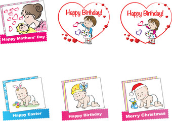 happy birthay card set