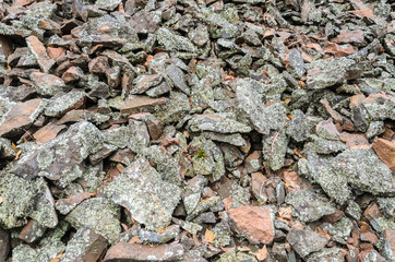 Texture - a pile of light granite stones, close up