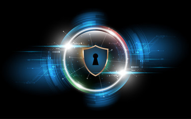 Protected shield cyber security business data protection concept technology abstract background
