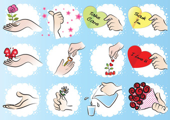 Fototapeta premium hand talk set