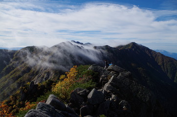 木曽駒ヶ岳の稜線