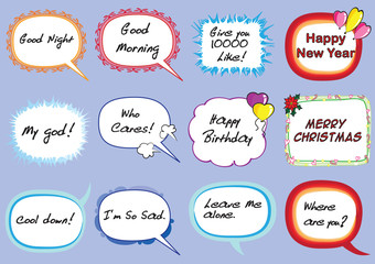 speech bubble set